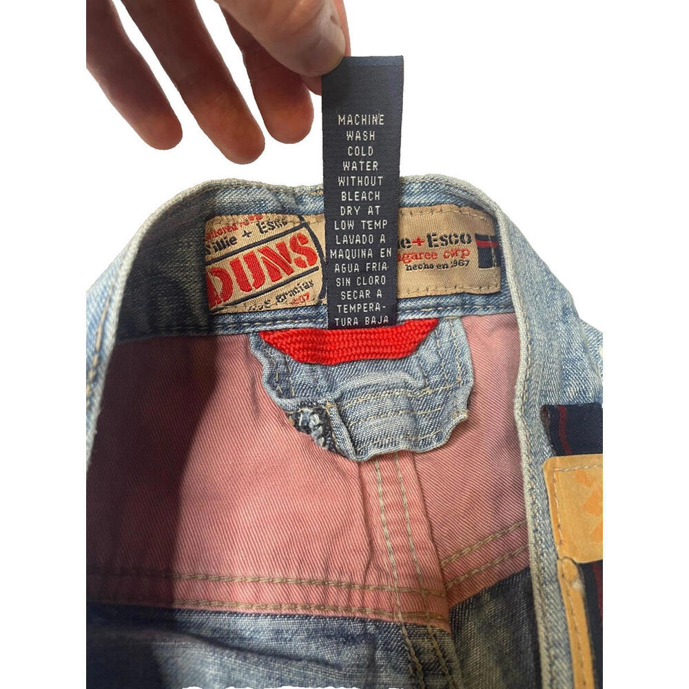 Vtg Duns Willie Esco Dungarees Mens 40 Relaxed Streetwear Jeans Rare Print Y2K - Picture 7 of 9
